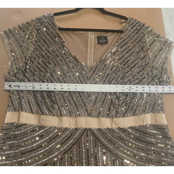 ADRIANNA PAPELL DRESS GOWN MOTHER OF THE BRIDE EVENING FORMAL WEDDING GUEST - Picture 14 of 16